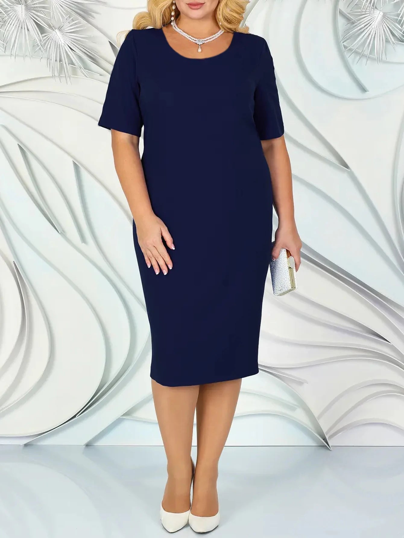 Plus Size Dresses Woman Two - piece Embroidery Floral Elegant Beautiful Party Dress for Formal Occasions Women's Dresses - Clothesfassion.store