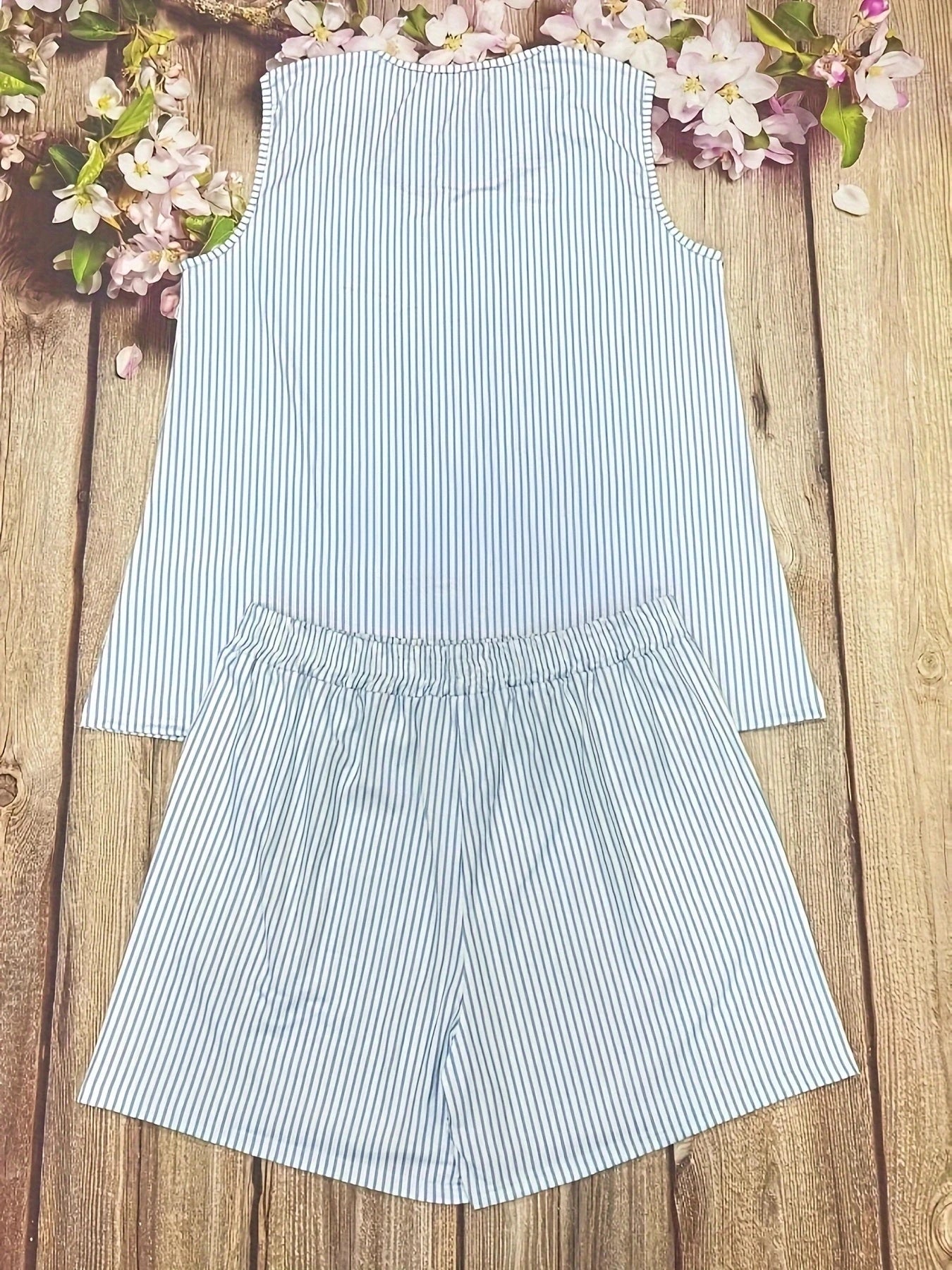 Plus Size Summer striped lady suit - Clothesfassion.store