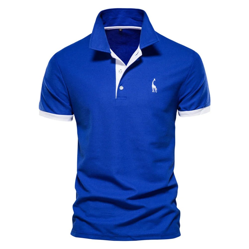 Polo Giraffe Shirt Men Quality Embroidery Summer Short Sleeve Polo Casual Business Social Mens Polos BR Size - Clothesfassion.store