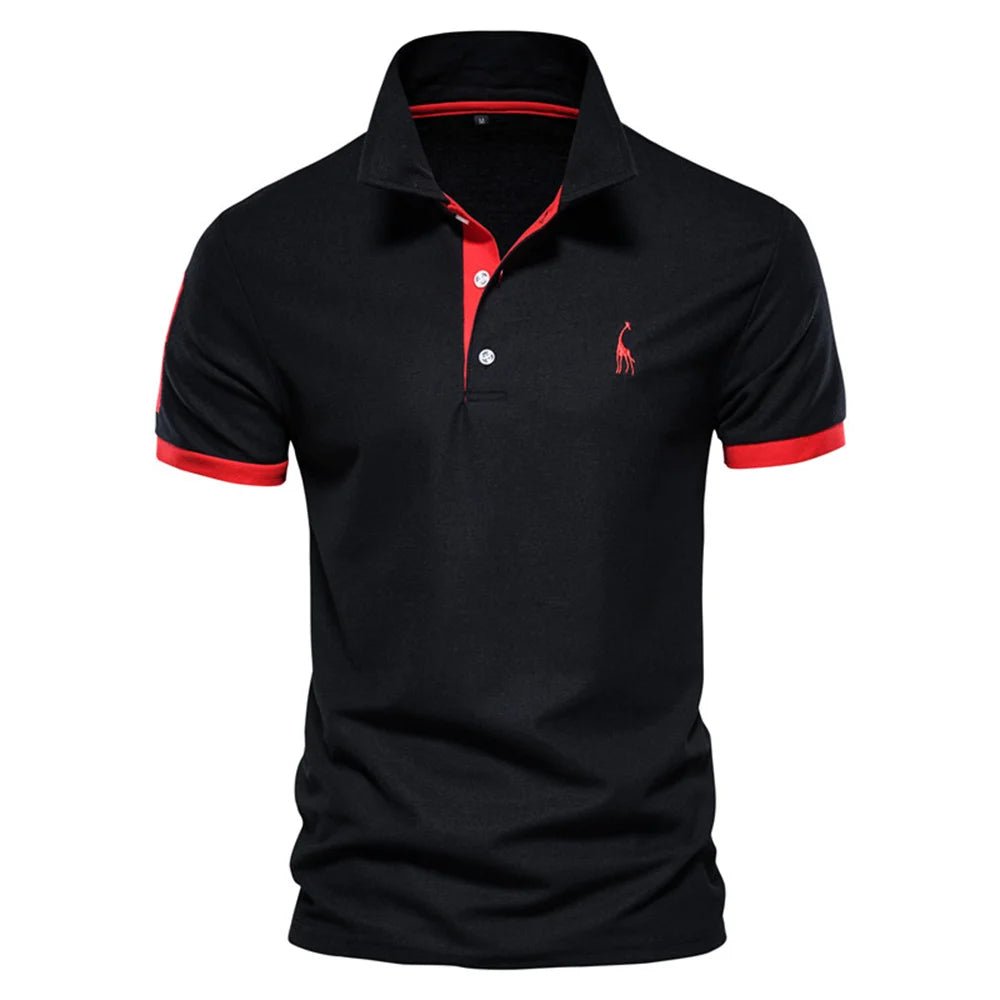 Polo Giraffe Shirt Men Quality Embroidery Summer Short Sleeve Polo Casual Business Social Mens Polos BR Size - Clothesfassion.store