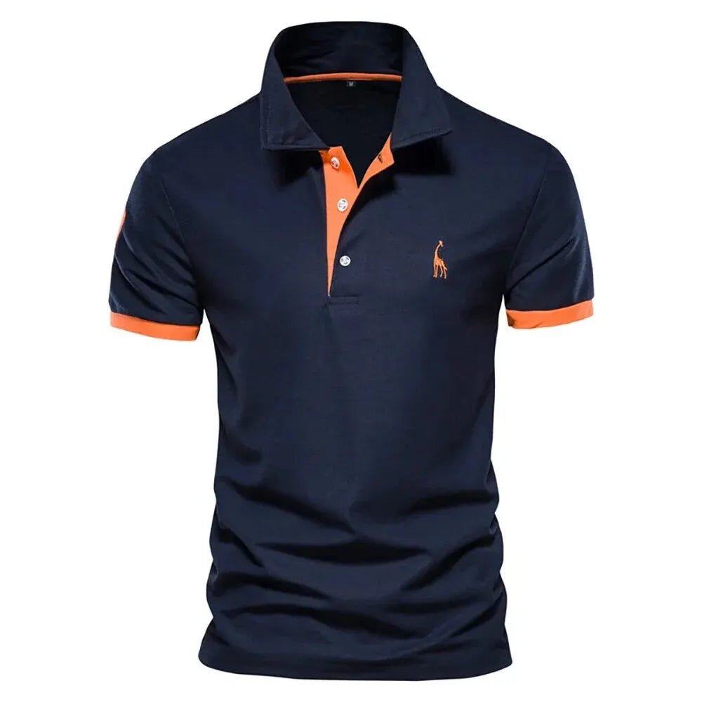 Polo Giraffe Shirt Men Quality Embroidery Summer Short Sleeve Polo Casual Business Social Mens Polos BR Size - Clothesfassion.store