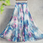 Printed Elastic Waist Slimming Large Hem Skirt - Clothesfassion.store