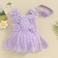 Pudcoco Infant Baby Girls Romper, Summer Sleeveless Square Neck Floral Lace Casual Party Street Bodysuit Tops + Head Band 0 - 18M - Clothesfassion.store