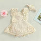 Pudcoco Infant Baby Girls Romper, Summer Sleeveless Square Neck Floral Lace Casual Party Street Bodysuit Tops + Head Band 0 - 18M - Clothesfassion.store