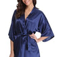 RB032 2018 New Silk Kimono Robe Bathrobe Women Silk Bridesmaid Robes Sexy Navy Blue Robes Satin Robe Ladies Dressing Gowns - Clothesfassion.store