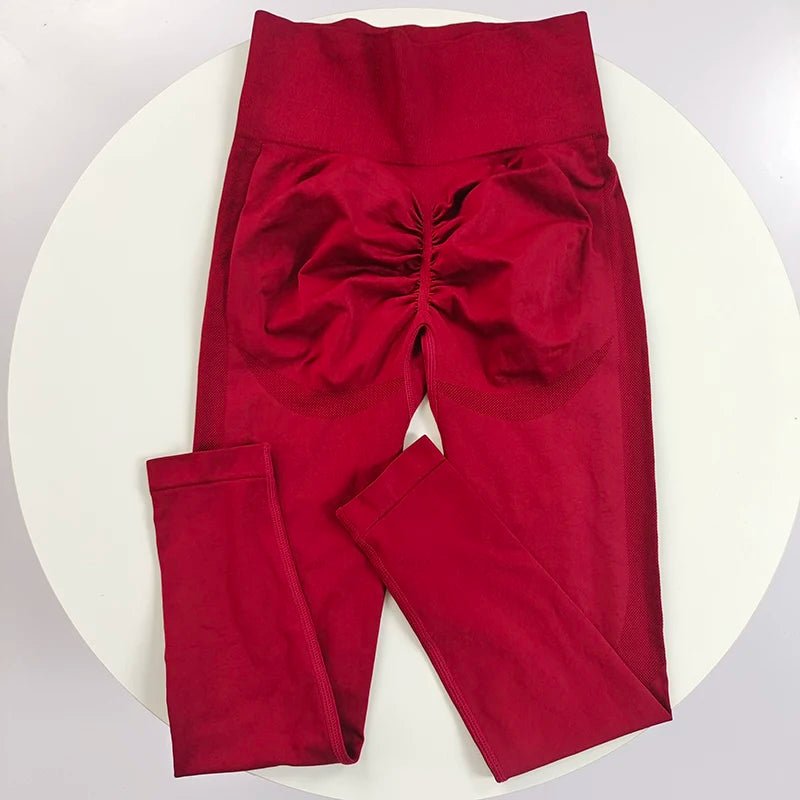 Seamless yoga pants peach sports high waist and hip lifting fitness cropped pants - Clothesfassion.store