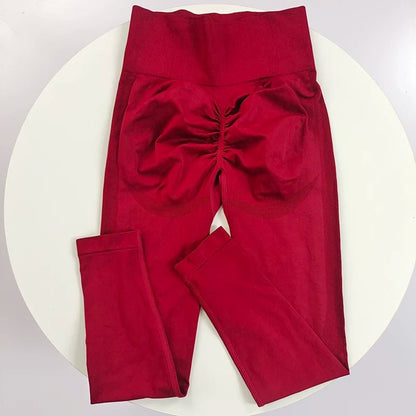 Seamless yoga pants peach sports high waist and hip lifting fitness cropped pants - Clothesfassion.store