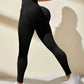 Seamless yoga pants peach sports high waist and hip lifting fitness cropped pants - Clothesfassion.store