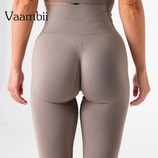 Seamless Yoga Pants Push Up Slim Pants Female Ym Jogging Quick Dry Solid Yoga Leggings High Waist Elastic Sport Leggings - Clothesfassion.store