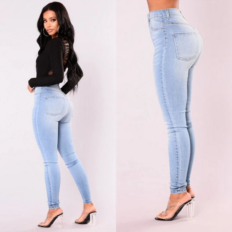 Sexy Jeans Women Denim Skinny Pants High Waist Stretch Lady Jeans Push Up Leggings Slim Pockets Button Pencil Jeans Women Pants - Clothesfassion.store