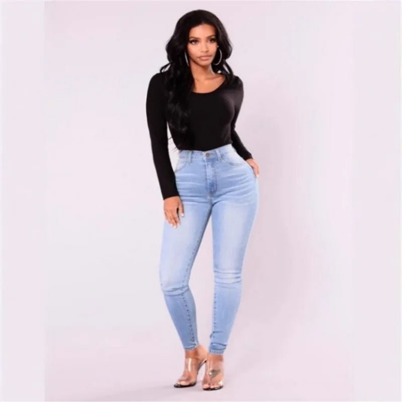 Sexy Jeans Women Denim Skinny Pants High Waist Stretch Lady Jeans Push Up Leggings Slim Pockets Button Pencil Jeans Women Pants - Clothesfassion.store