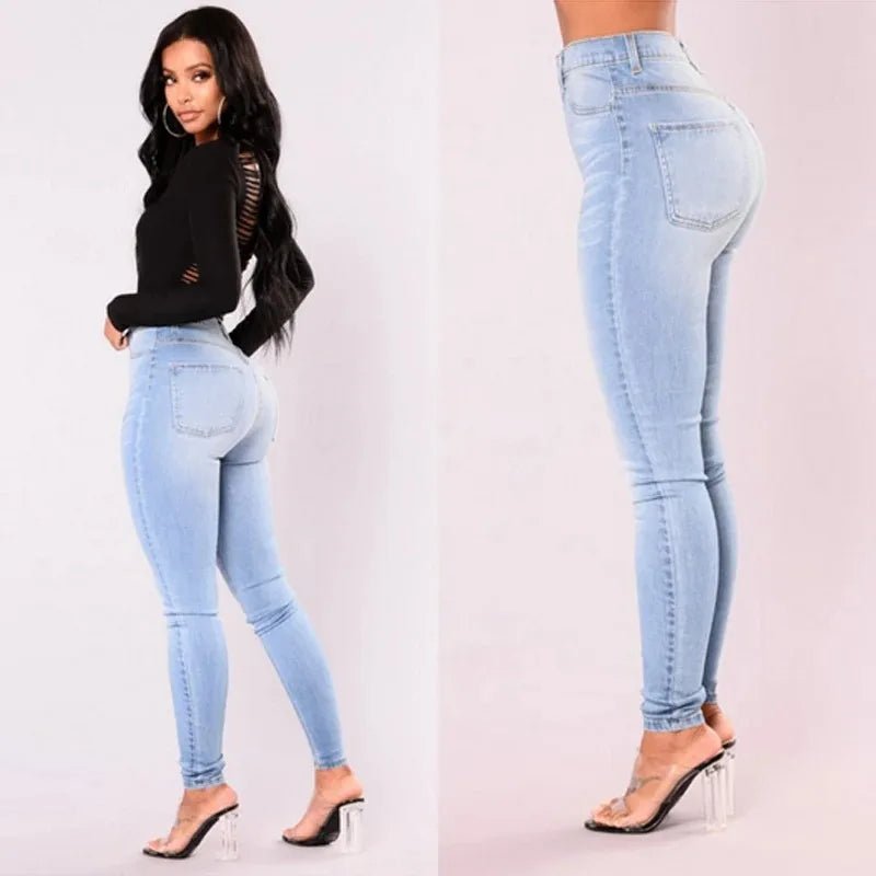 Sexy Jeans Women Denim Skinny Pants High Waist Stretch Lady Jeans Push Up Leggings Slim Pockets Button Pencil Jeans Women Pants - Clothesfassion.store