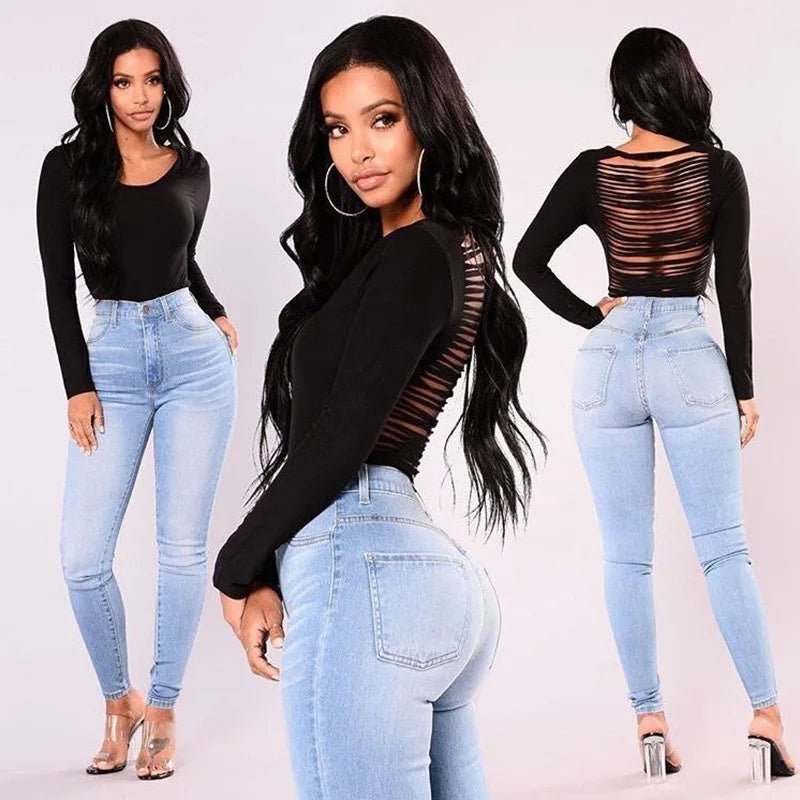 Sexy Jeans Women Denim Skinny Pants High Waist Stretch Lady Jeans Push Up Leggings Slim Pockets Button Pencil Jeans Women Pants - Clothesfassion.store