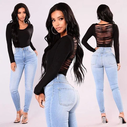 Sexy Jeans Women Denim Skinny Pants High Waist Stretch Lady Jeans Push Up Leggings Slim Pockets Button Pencil Jeans Women Pants - Clothesfassion.store
