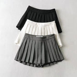 Sexy Women Pleated Skirts High Waist Summer Vintage Mini Skirts Korean Tennis Student White Designed Dance Skirt - Clothesfassion.store