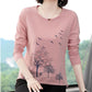 Shintimes Spring Woman Clothes Embroidery Patchwork Long Sleeve T Shirt Women 2022 Fall T-Shirt Loose Cotton Tee Shirt Femme - Clothesfassion.store