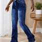 Slim Fit Elastic Washed Blue Casual Style Zipper Buckle Jeans, Women’s Denim Jeans - Clothesfassion.store