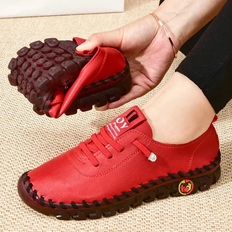 Sneakers for Women Leather Casual Vulcanized Female Shoe Soft Comfortable Flat Loafers Shoes Slip on Shoes Zapatillas De Mujer - Clothesfassion.store