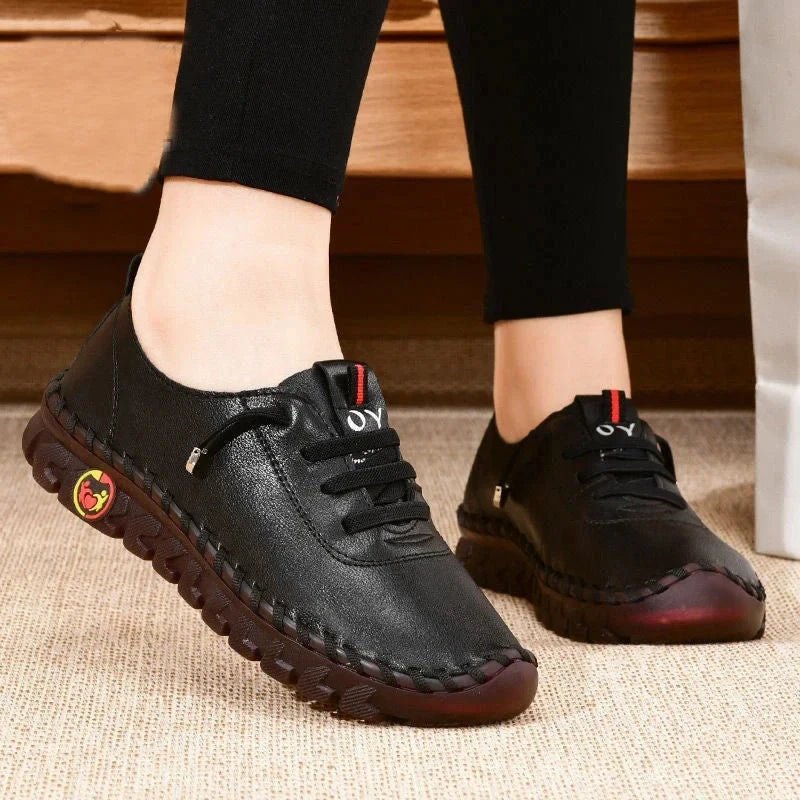 Sneakers for Women Leather Casual Vulcanized Female Shoe Soft Comfortable Flat Loafers Shoes Slip on Shoes Zapatillas De Mujer - Clothesfassion.store