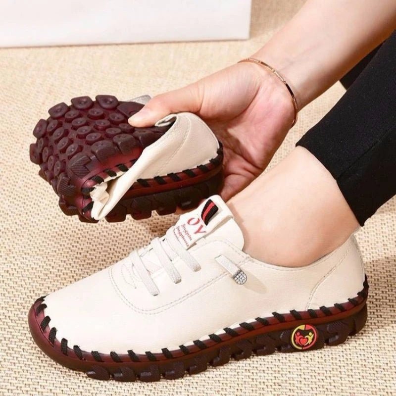 Sneakers for Women Leather Casual Vulcanized Female Shoe Soft Comfortable Flat Loafers Shoes Slip on Shoes Zapatillas De Mujer - Clothesfassion.store