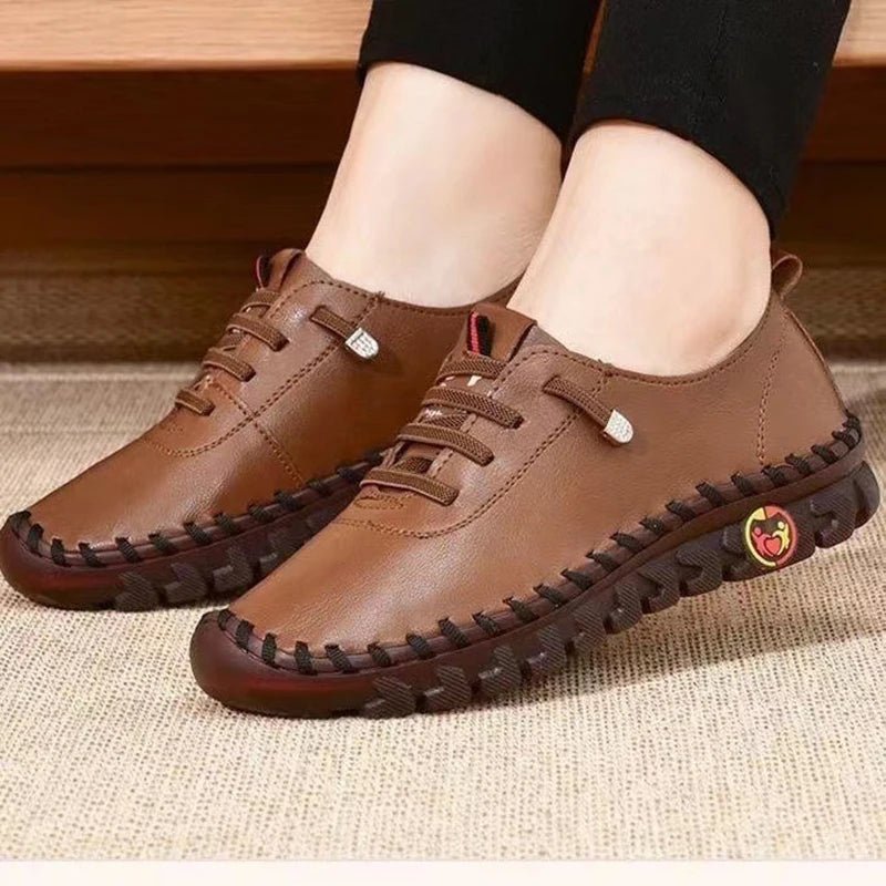 Sneakers for Women Leather Casual Vulcanized Female Shoe Soft Comfortable Flat Loafers Shoes Slip on Shoes Zapatillas De Mujer - Clothesfassion.store