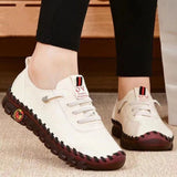 Sneakers for Women Leather Casual Vulcanized Female Shoe Soft Comfortable Flat Loafers Shoes Slip on Shoes Zapatillas De Mujer - Clothesfassion.store