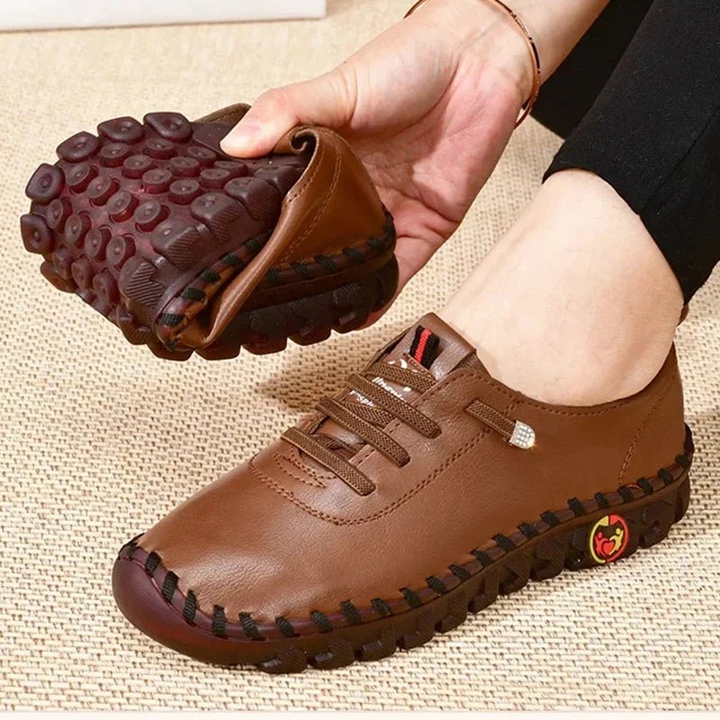 Sneakers for Women Leather Casual Vulcanized Female Shoe Soft Comfortable Flat Loafers Shoes Slip on Shoes Zapatillas De Mujer - Clothesfassion.store