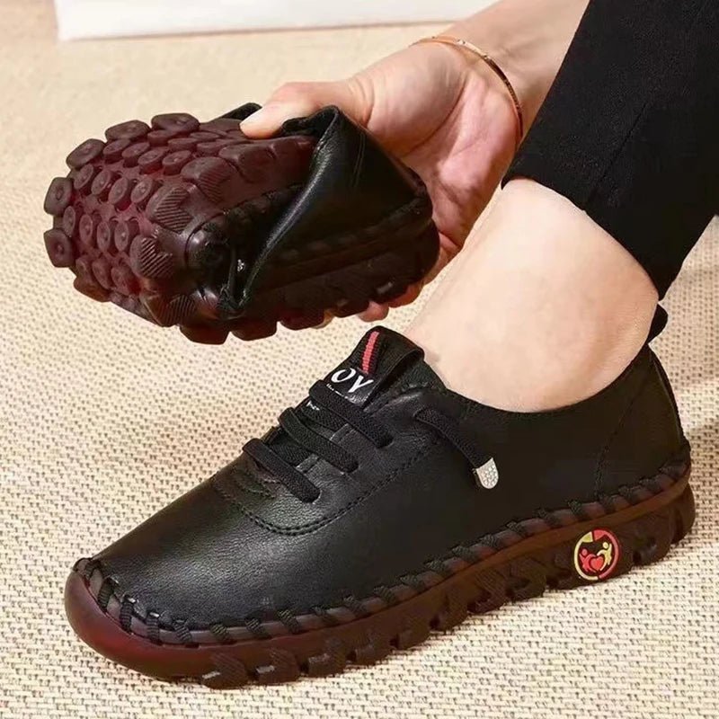 Sneakers for Women Leather Casual Vulcanized Female Shoe Soft Comfortable Flat Loafers Shoes Slip on Shoes Zapatillas De Mujer - Clothesfassion.store