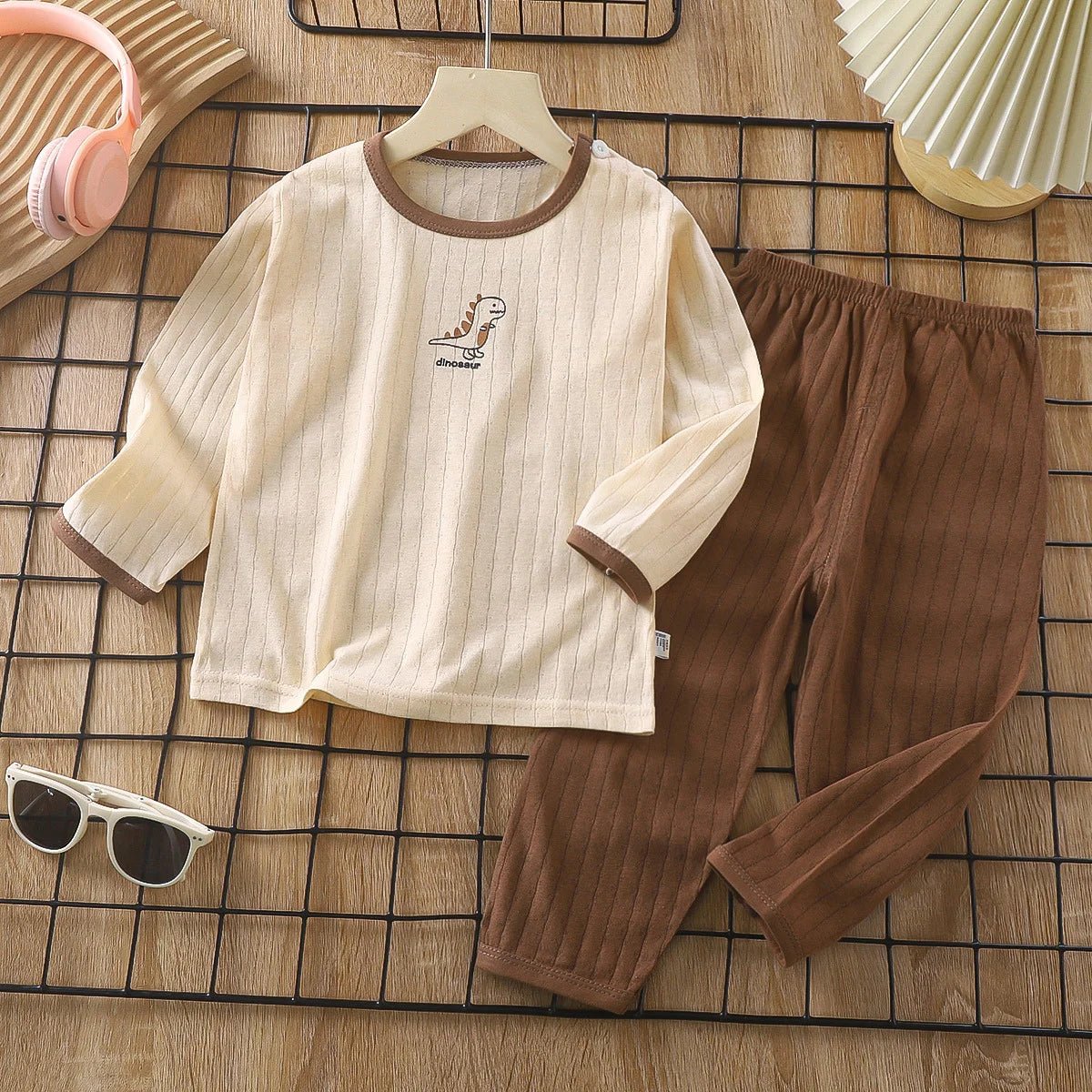 Soft Breathable Cotton Baby Children Pajamas Set Cute Cartoon Long Sleeve Home Sleepwear Set for 0 - 5 Years Old - Clothesfassion.store