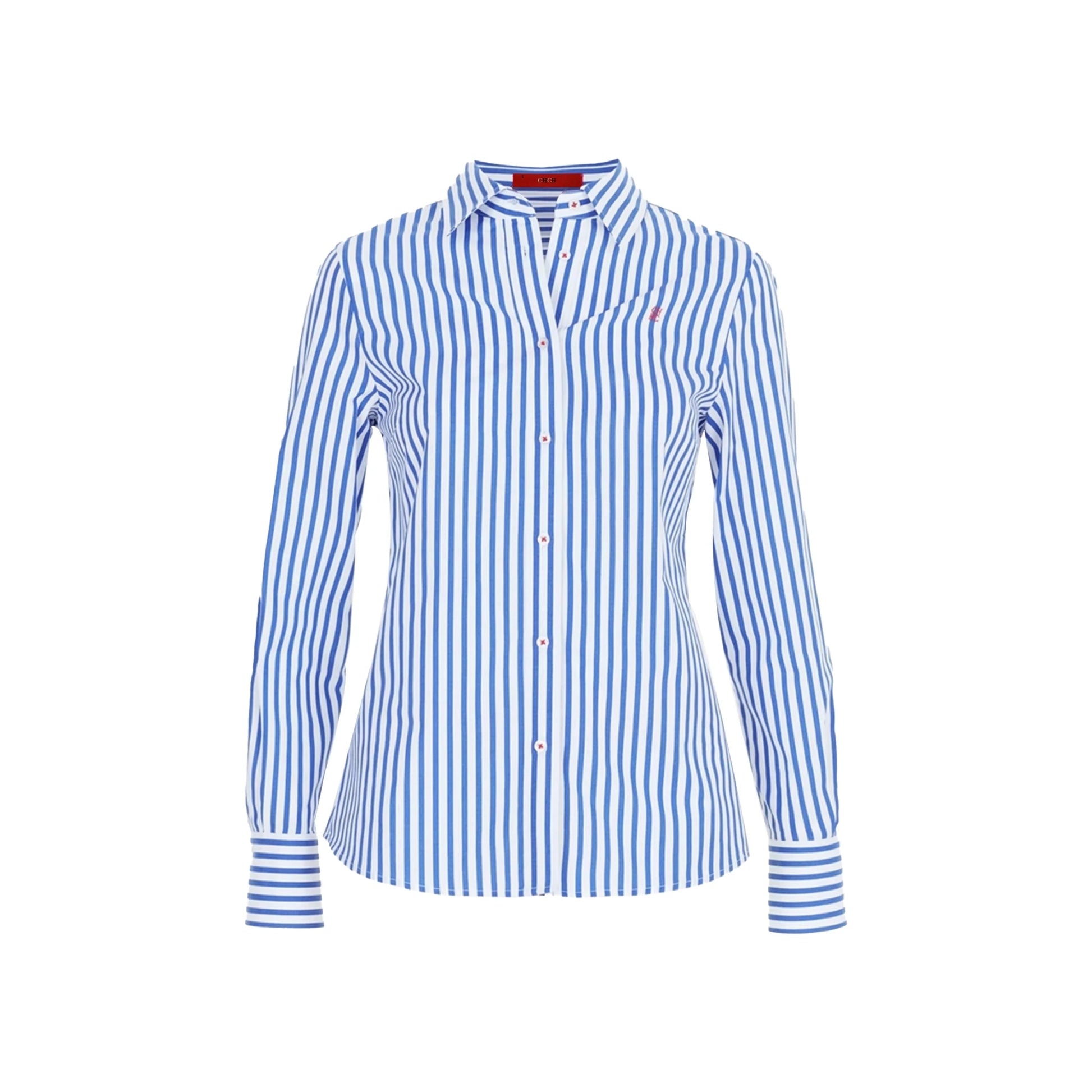 Spring 2025 Women Shirts Slim Waist Design Blouse Vintage Embroidery Female Blouses Fashion Stripe Office Ladies Shirts - Clothesfassion.store