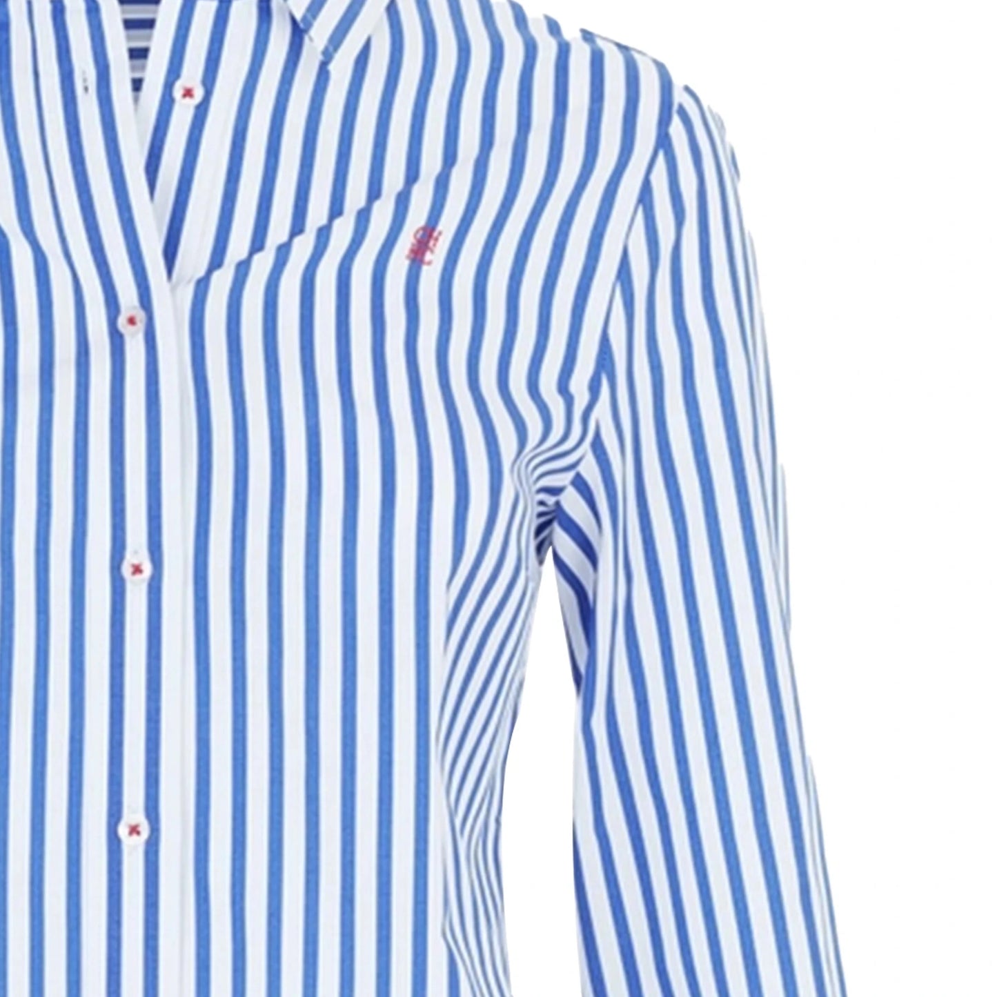 Spring 2025 Women Shirts Slim Waist Design Blouse Vintage Embroidery Female Blouses Fashion Stripe Office Ladies Shirts - Clothesfassion.store