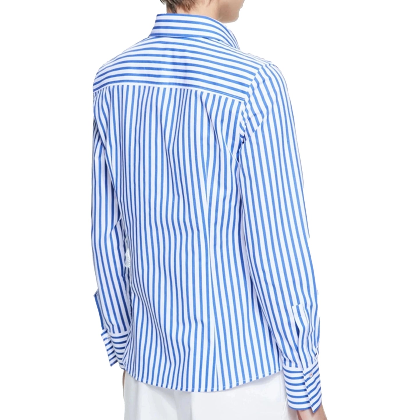 Spring 2025 Women Shirts Slim Waist Design Blouse Vintage Embroidery Female Blouses Fashion Stripe Office Ladies Shirts - Clothesfassion.store