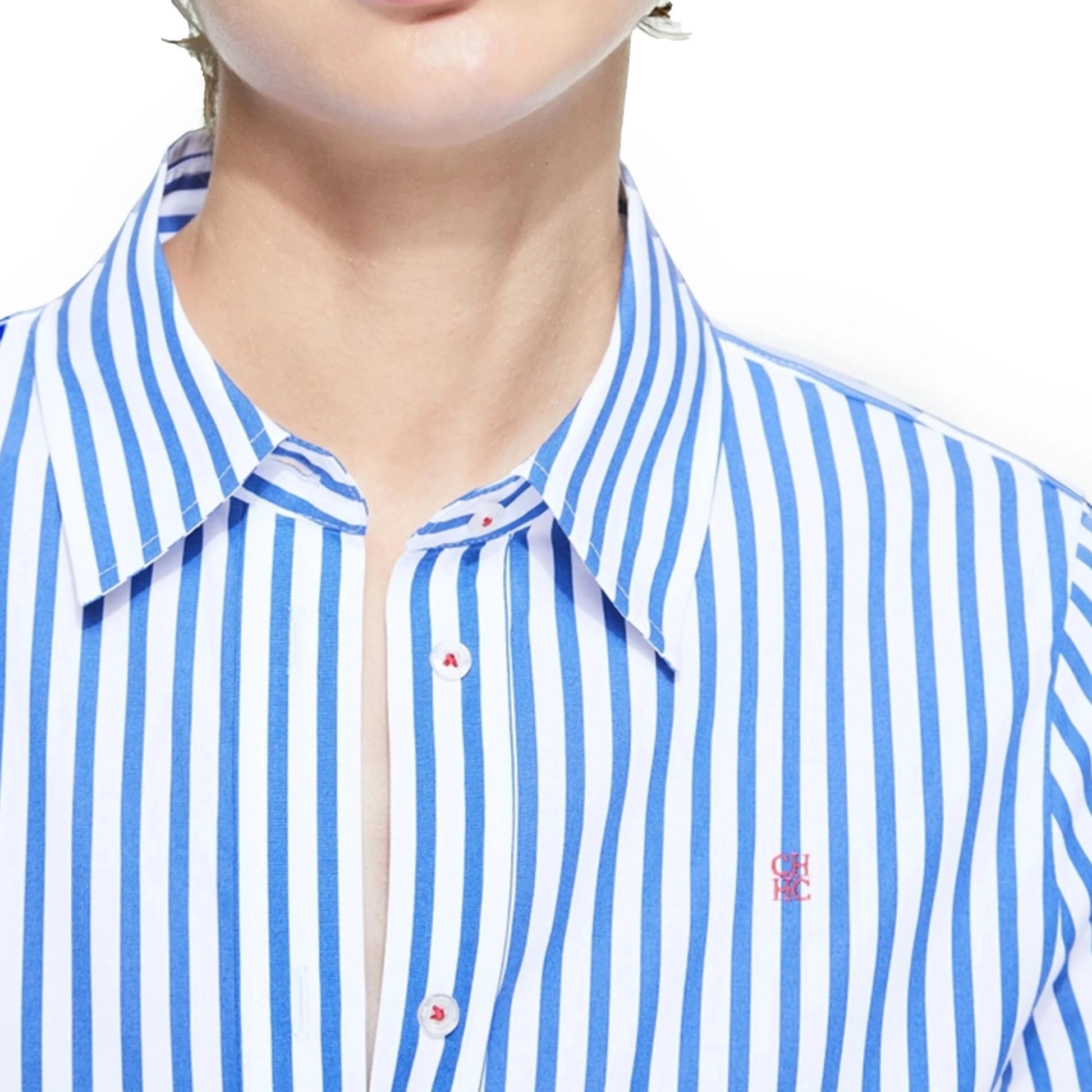 Spring 2025 Women Shirts Slim Waist Design Blouse Vintage Embroidery Female Blouses Fashion Stripe Office Ladies Shirts - Clothesfassion.store