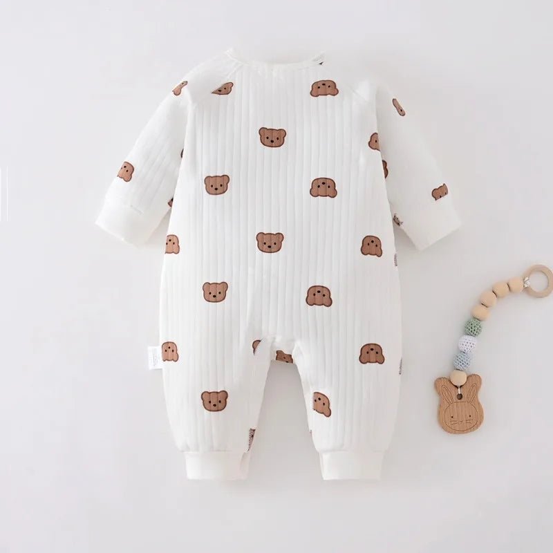 Spring and Autumn Cute Baby Boy Girl Clothes Baby Romper Long Sleeve Bear Cartoon Pattern Bodysuit - Clothesfassion.store
