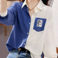 Spring and Woman Top Autumn Pattern with Designs V Neck Shirts & Blouses for Women Korean Reviews Clothes Tunic 2025 S New Style - Clothesfassion.store