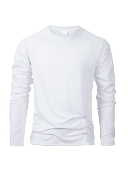 Spring Autumn Men‘s T-shirts Long Sleeve Casual Tops Solid Color High Quality Black T-Shirt Classic Men Clothing - Clothesfassion.store