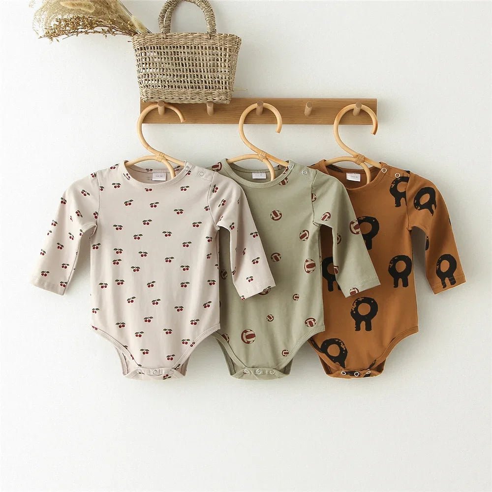 Spring Summer Baby Clothing Cotton Printed Infant Jumpsuits Newborn Long Sleeve Bodysuits - Clothesfassion.store