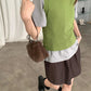 Spring women's casual solid color round neck slim fit vest - Clothesfassion.store