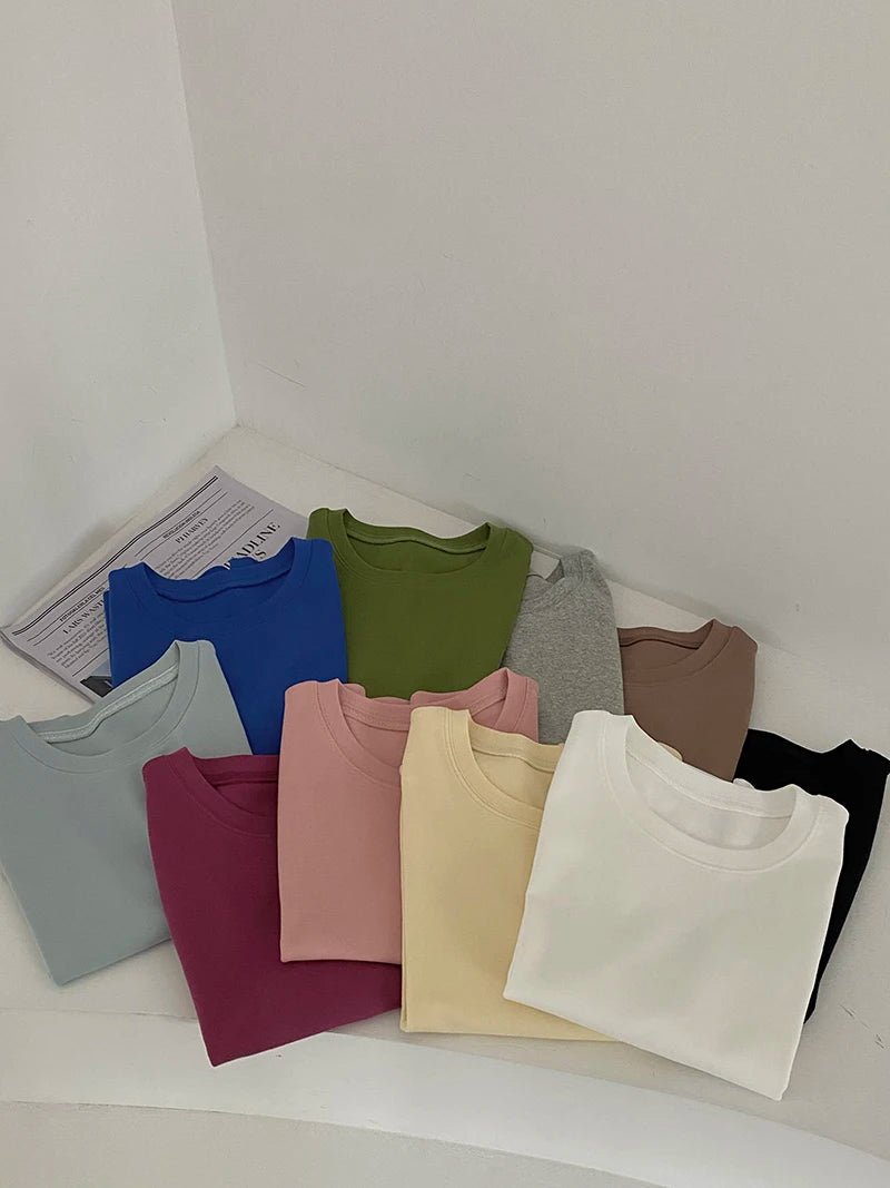 Spring women's casual solid color round neck slim fit vest - Clothesfassion.store