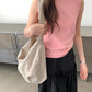 Spring women's casual solid color round neck slim fit vest - Clothesfassion.store
