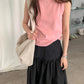 Spring women's casual solid color round neck slim fit vest - Clothesfassion.store