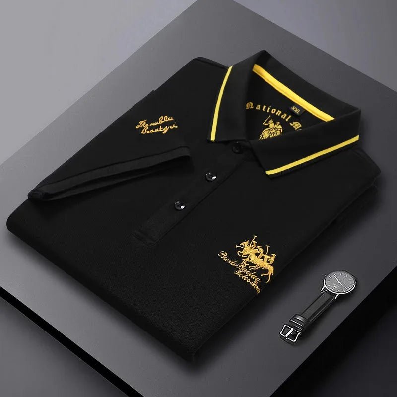Summer Mens Embroidered Polo Shirts Short Sleeve Shirt Luxury Top Casual Lapel T-shirt Men Breathable Lightweight T Shirt Homme - Clothesfassion.store