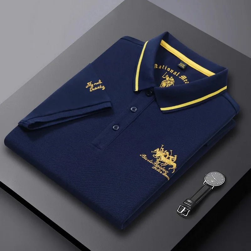 Summer Mens Embroidered Polo Shirts Short Sleeve Shirt Luxury Top Casual Lapel T-shirt Men Breathable Lightweight T Shirt Homme - Clothesfassion.store