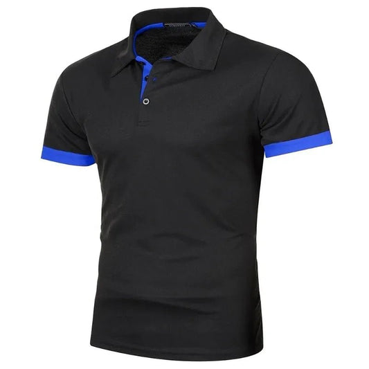 Summer Mens Short Sleeve Polo Shirts Lightweight Lapel Streetwear Breathable Tshirts for Men Basic Business Solid Color Top - Clothesfassion.store