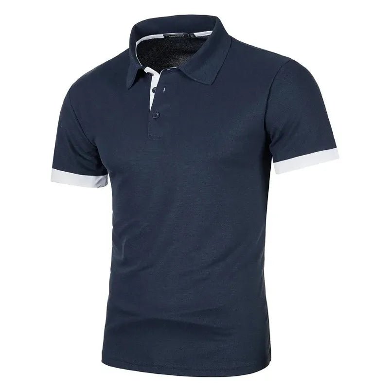 Summer Mens Short Sleeve Polo Shirts Lightweight Lapel Streetwear Breathable Tshirts for Men Basic Business Solid Color Top - Clothesfassion.store