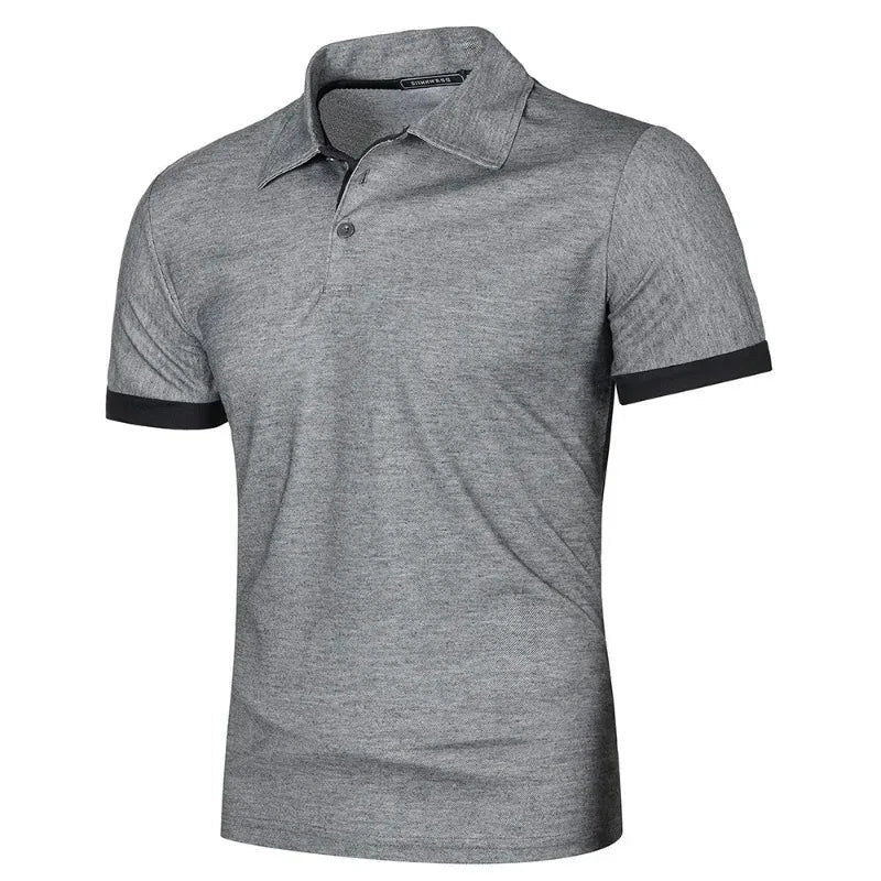 Summer Mens Short Sleeve Polo Shirts Lightweight Lapel Streetwear Breathable Tshirts for Men Basic Business Solid Color Top - Clothesfassion.store