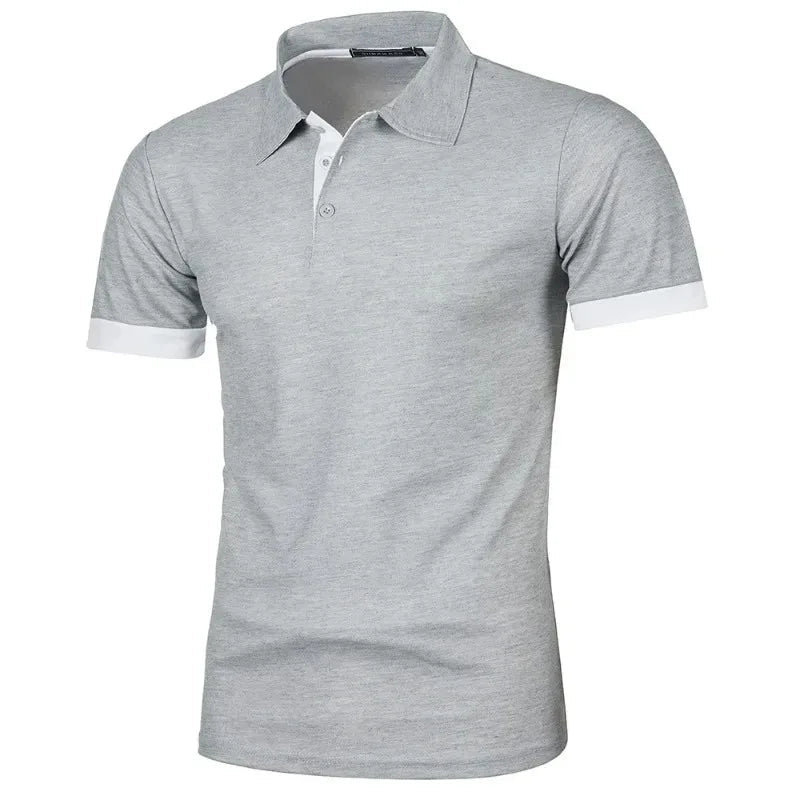 Summer Mens Short Sleeve Polo Shirts Lightweight Lapel Streetwear Breathable Tshirts for Men Basic Business Solid Color Top - Clothesfassion.store