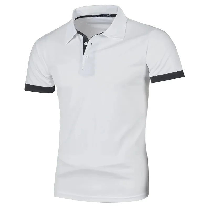 Summer Mens Short Sleeve Polo Shirts Lightweight Lapel Streetwear Breathable Tshirts for Men Basic Business Solid Color Top - Clothesfassion.store