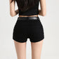 Summer Y2k Sexy Low Waist Mini Denim Shorts Women Vintage Korean Popular Girls Slight Strech Streetwear Gothic Rivet Black Jeans - Clothesfassion.store