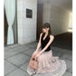 Sweet Floral Mesh Maxi Dress With Intricate Ruffle Detailing And Asymmetrical Hemversatile And Chic - Clothesfassion.store